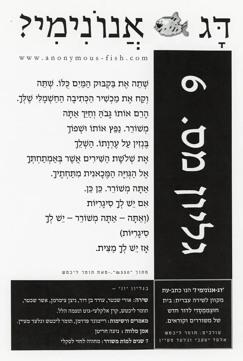 פוסטר גיליון 6, יוני 2001